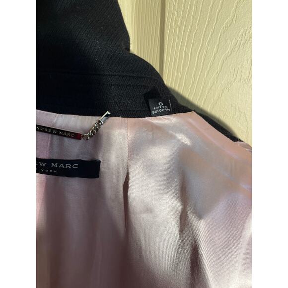 Andrew Marc Coat Wool Blend Double Breasted Midnight Blue to Black - Picture 8 of 12